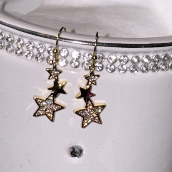 Lovisa Jewelry - Lovisa Gold Star Dangle Earrings Celestial Hook Gift-Ready 2"